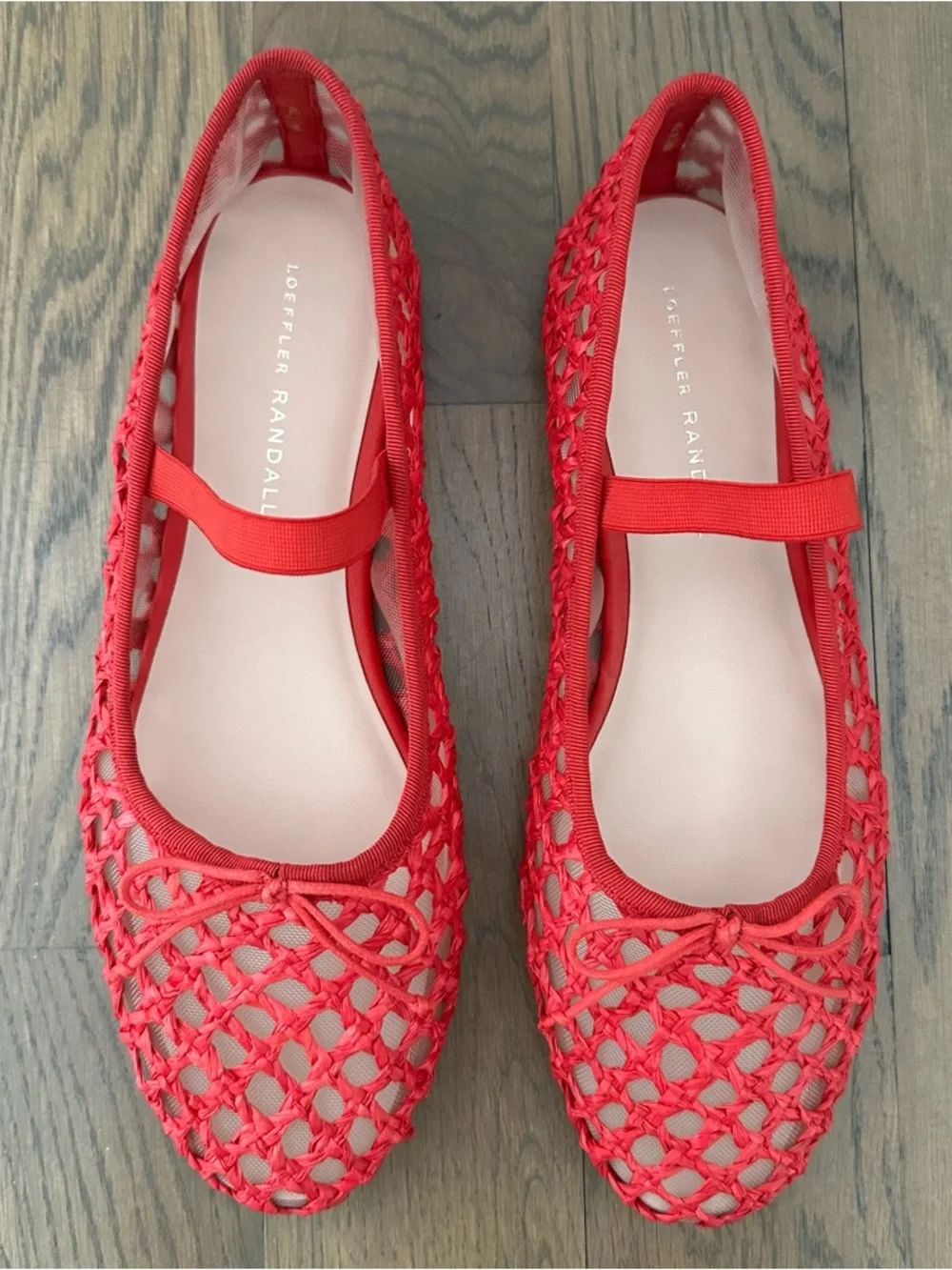 Like New Loeffler Randall Leonie Woven Soft Ballet Flats in Red Size 9B - Picture 7 of 8